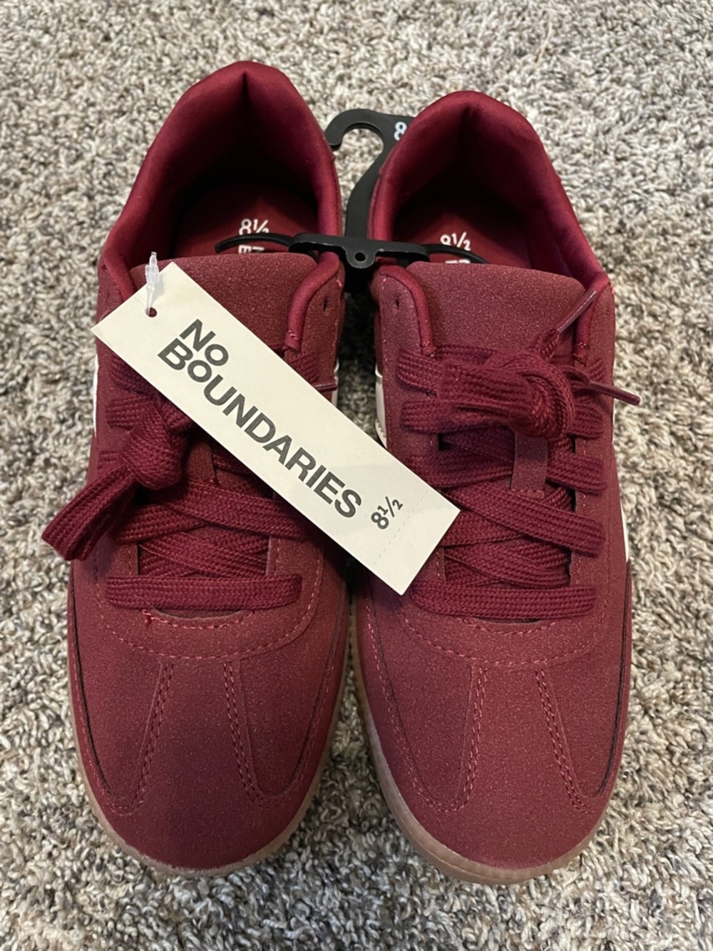 Women’s No Boundaries Maroon Burgundy Sneakers NWT - Picture 2 of 7